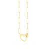 14K PAPERCLIP CHAIN WITH PUSH-LOCK NECKLACE