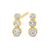3 DIAMONDS EARRING POST