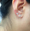 3 DIAMONDS EARRING POST