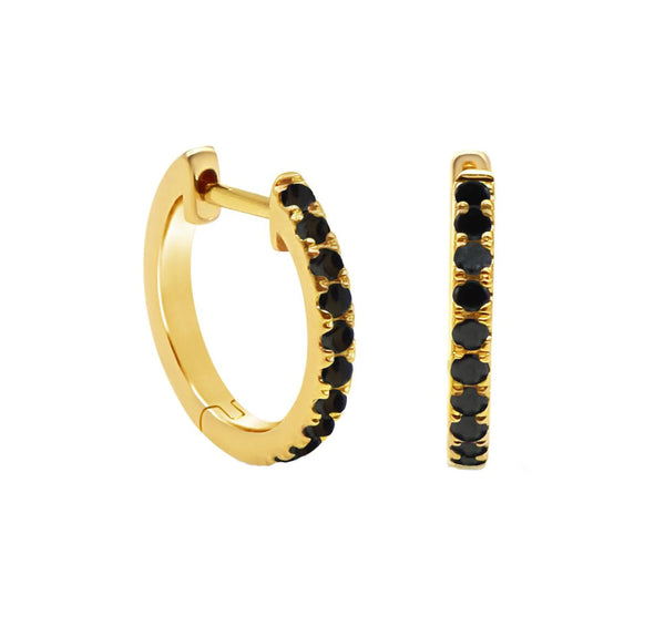 BLACK DIAMOND PAVE' HUGGIE EARRING