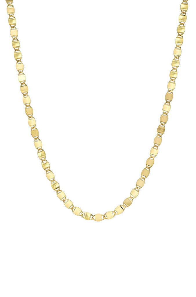 14K GOLD FLAT LINK CHAIN NECKLACE