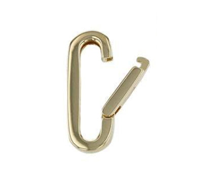 SMALL 14K OVAL CHARM HOLDER ENHANCER FOR NECKLACE