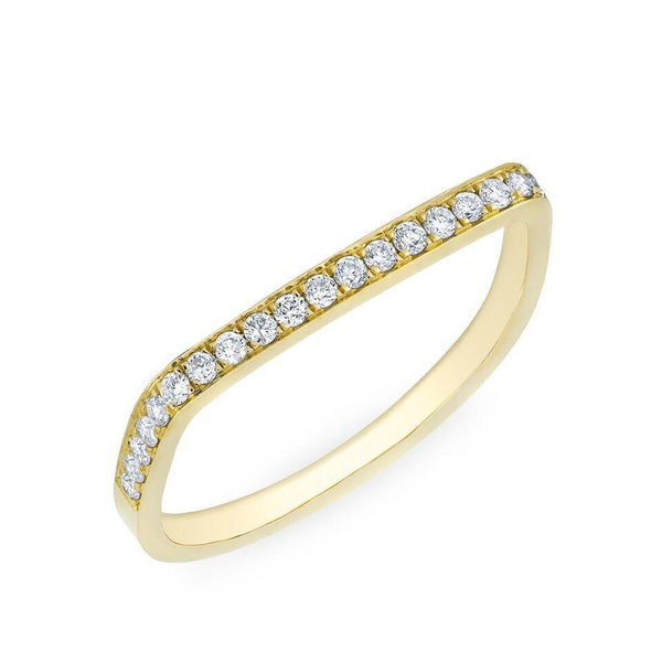 SQUARE BAND WITH PAVE' DIAMONDS RING