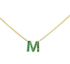 EMERALD PAVE' LETTER  NECKLACE