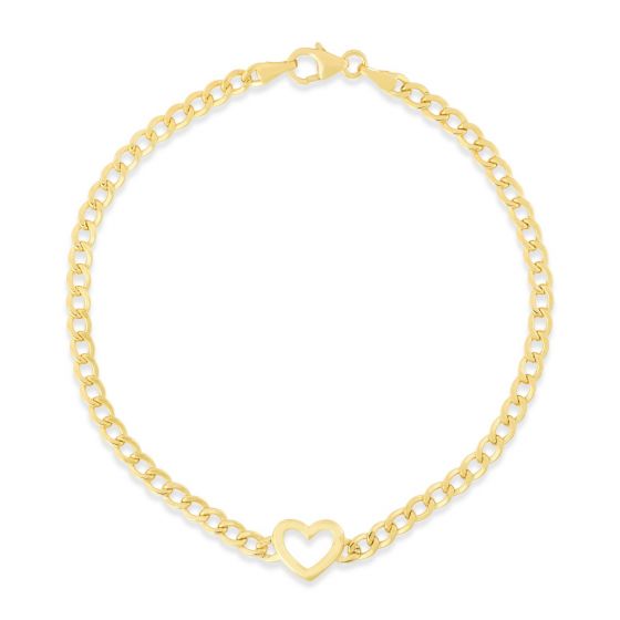 HEART CURB CHAIN BRACELET