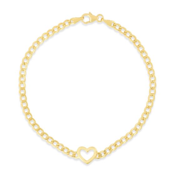 HEART CURB CHAIN BRACELET