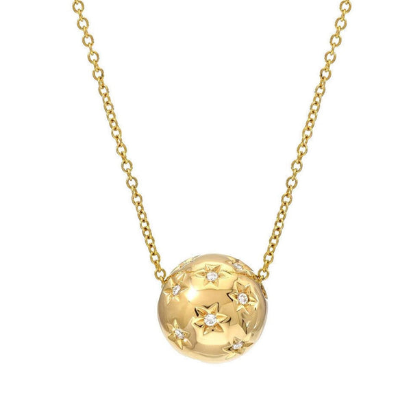 14K DIAMONDS BALL NECKLACE