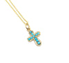 TURQUOISE CROSS GOLD NECKLACE