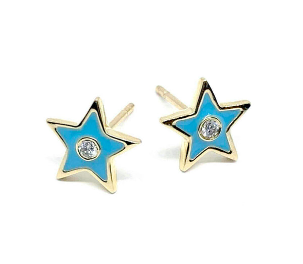ENAMEL STAR EARRING POST