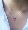 RUBY HEART CHARM NECKLACE