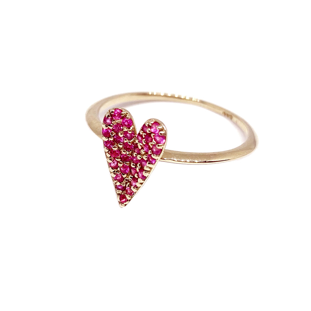 PINK RUBY HEART RING